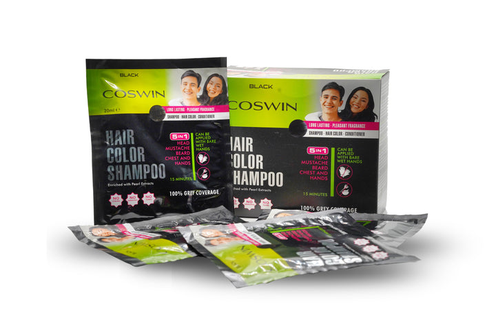 COSWIN Hair Color Shampoo – 5 in 1 Instant Grey Coverage Hair Color