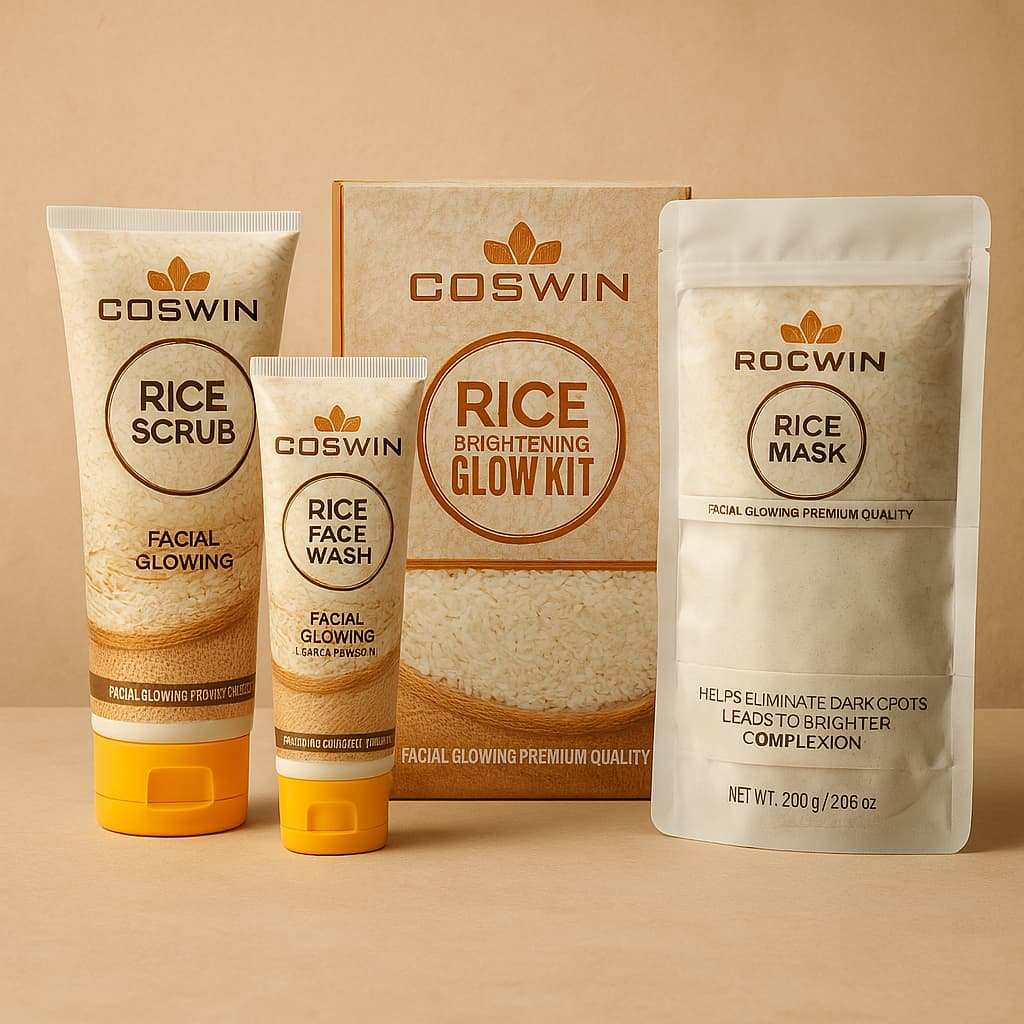 Rice Brightening Glow Kit – Face Wash, Scrub & Mask for Radiant Skin