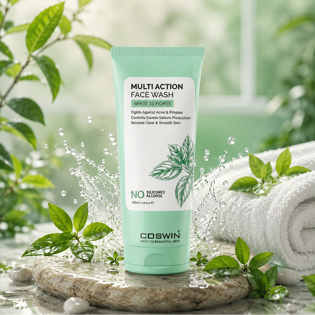 COSWIN Multi Action Face Wash White 10 Fights – Acne Defense & Sebum Control Formula