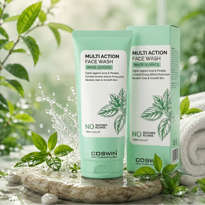 COSWIN Multi Action Face Wash White 10 Fights – Acne Defense & Sebum Control Formula