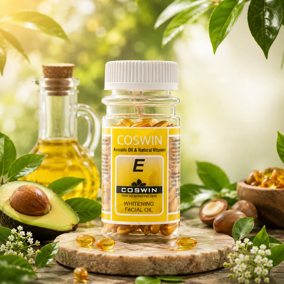 COSWIN Whitening Facial Oil Capsules – Rosehip, Avocado & Grape Seed Oil with Vitamin E