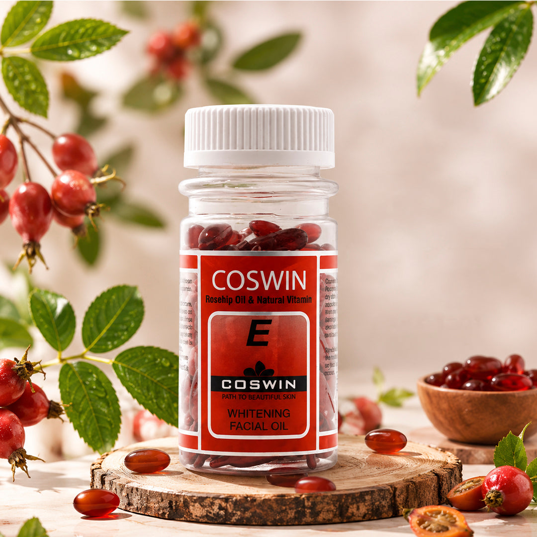 COSWIN Whitening Facial Oil Capsules – Rosehip, Avocado & Grape Seed Oil with Vitamin E