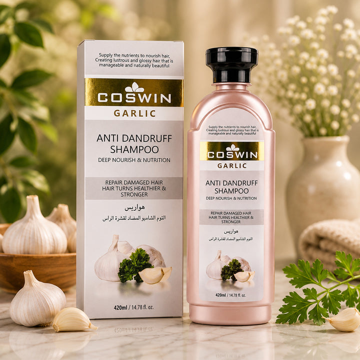 COSWIN Garlic Anti Dandruff Shampoo – Deep Nourish & Hair Repair Formula