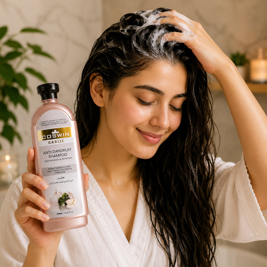 COSWIN Garlic Anti Dandruff Shampoo – Deep Nourish & Hair Repair Formula