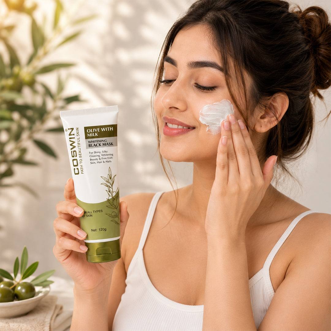 COSWIN Olive With Milk Whitening Black Mask – Deep Cleansing Glow & Skin Brightening Mask