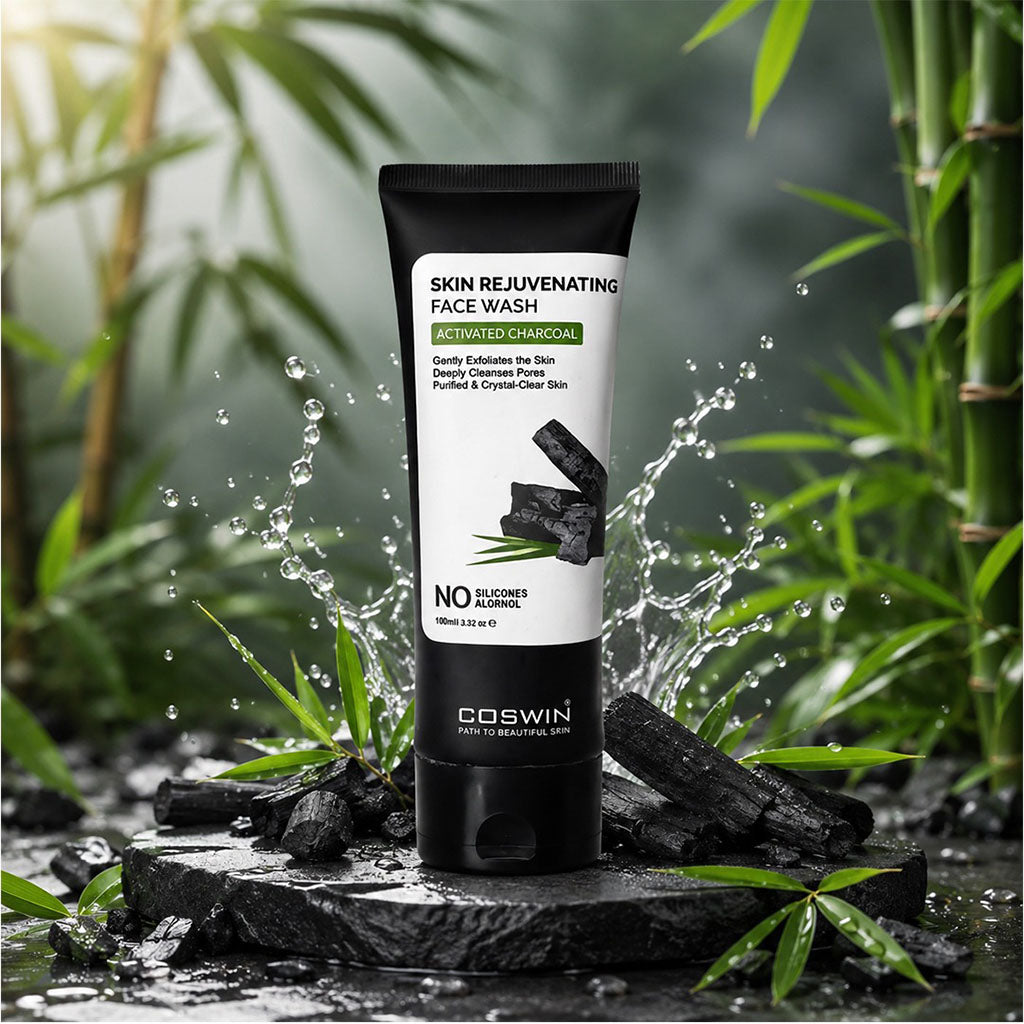 COSWIN Activated Charcoal Skin Rejuvenating Face Wash – Deep Pore Cleansing Vegan Formula