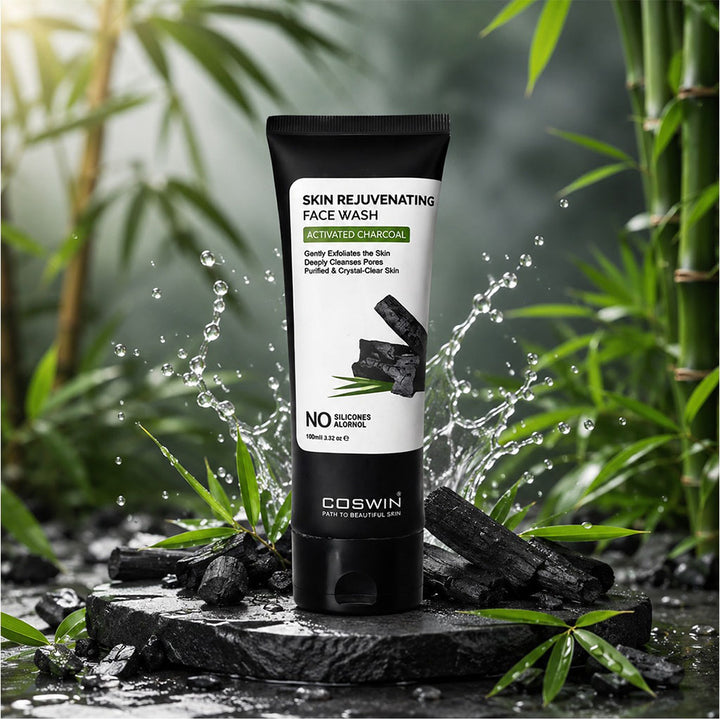 COSWIN Activated Charcoal Skin Rejuvenating Face Wash – Deep Pore Cleansing Vegan Formula