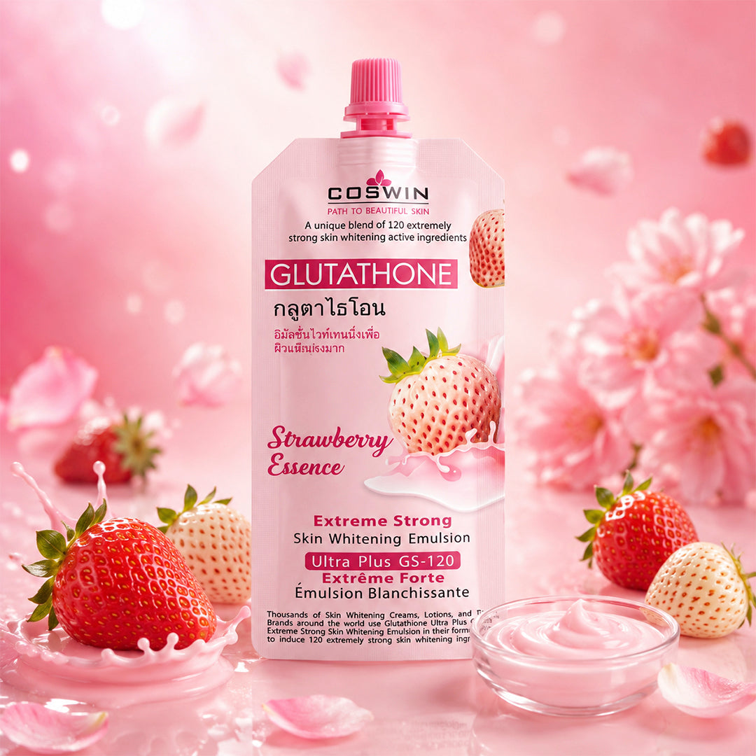 COSWIN Glutathone Strawberry Essence Whitening Emulsion – Ultra Plus GS-120 Skin Brightening Care