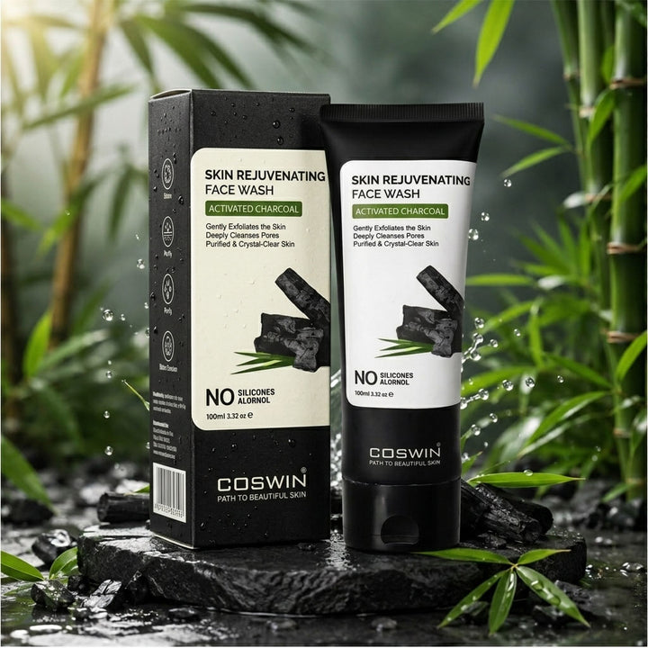 COSWIN Activated Charcoal Skin Rejuvenating Face Wash – Deep Pore Cleansing Vegan Formula