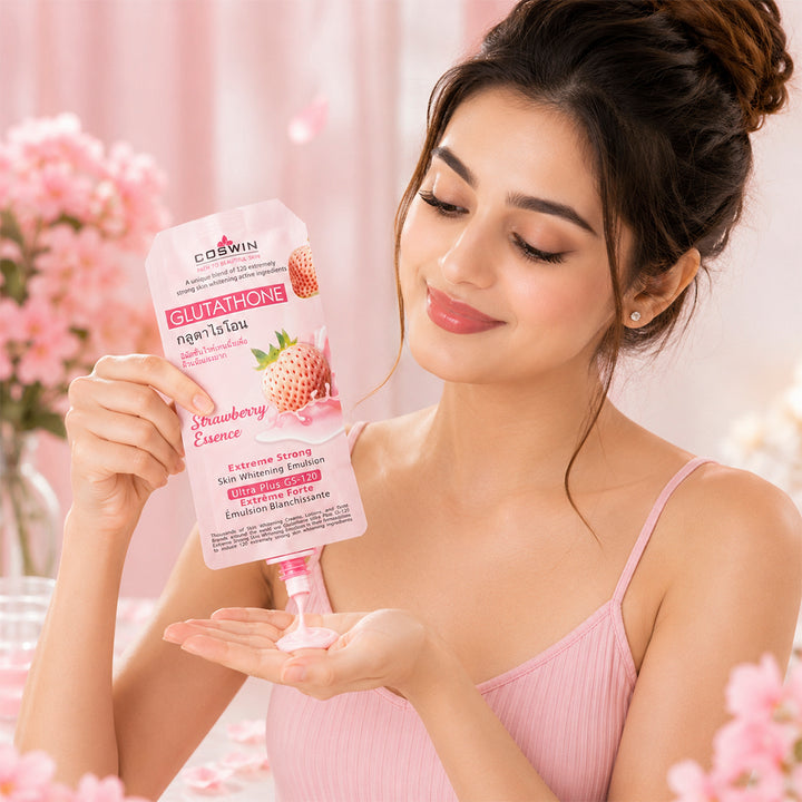 COSWIN Glutathone Strawberry Essence Whitening Emulsion – Ultra Plus GS-120 Skin Brightening Care