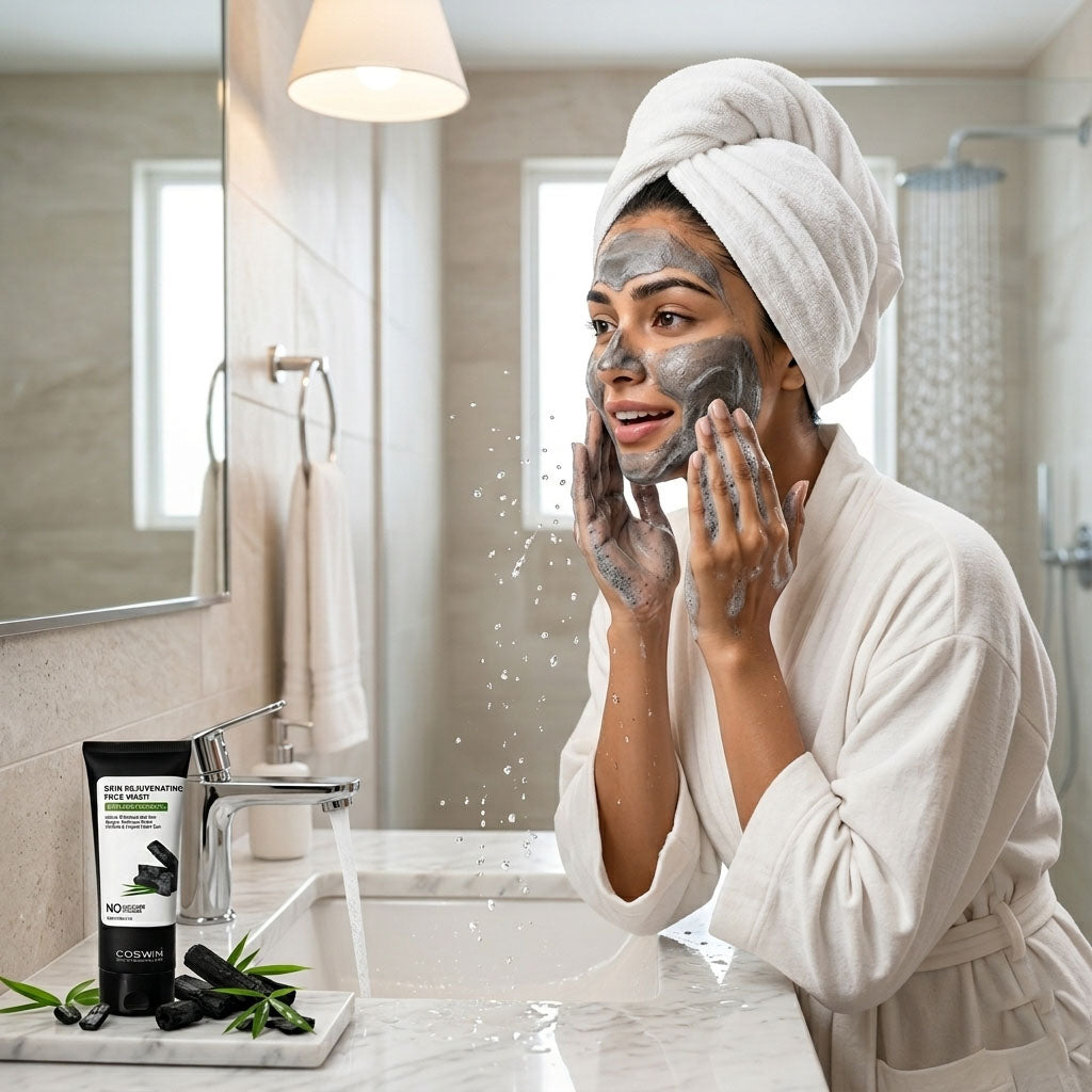 COSWIN Activated Charcoal Skin Rejuvenating Face Wash – Deep Pore Cleansing Vegan Formula