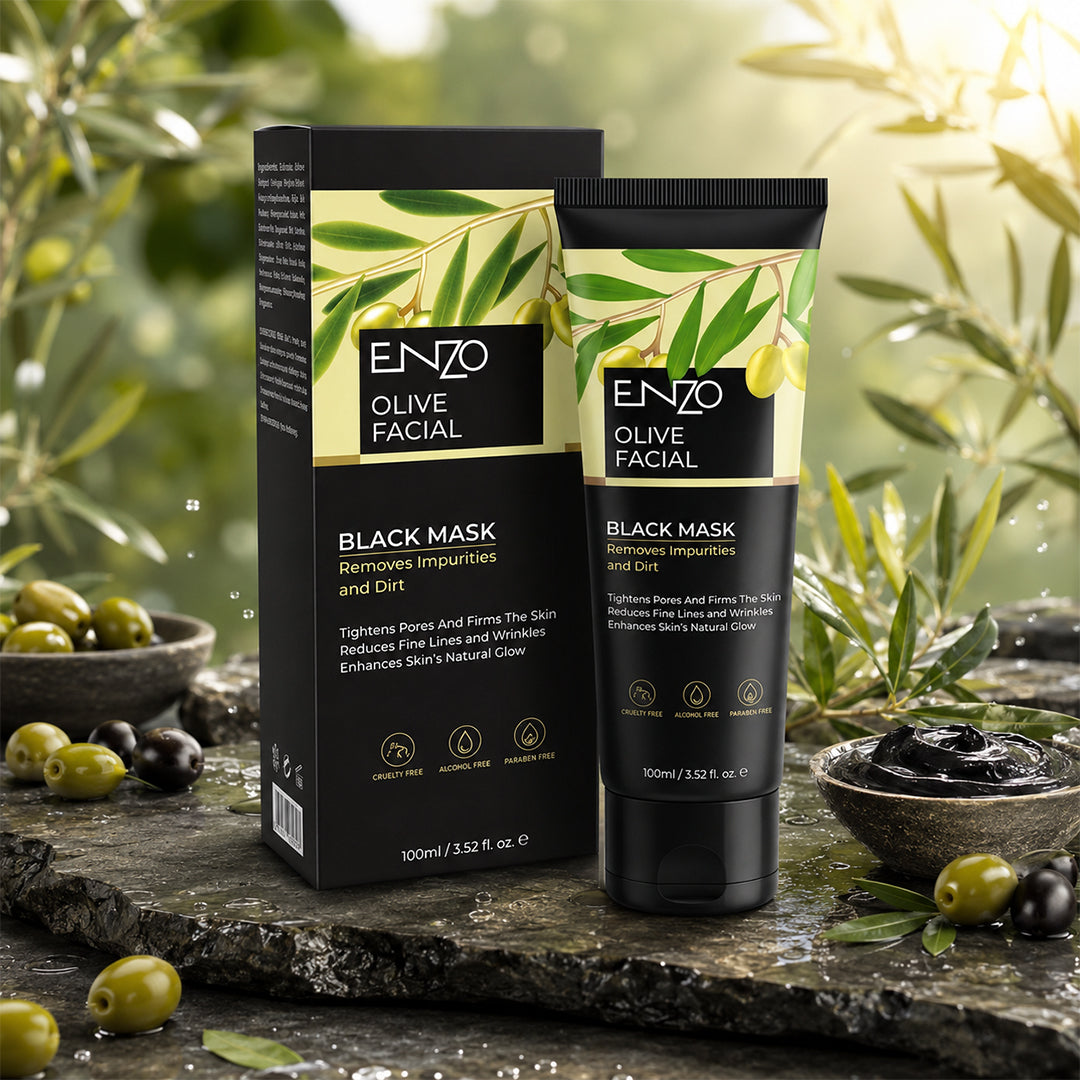 ENZO Olive Facial Black Mask – Pore Tightening & Anti-Wrinkle Peel-Off Mask