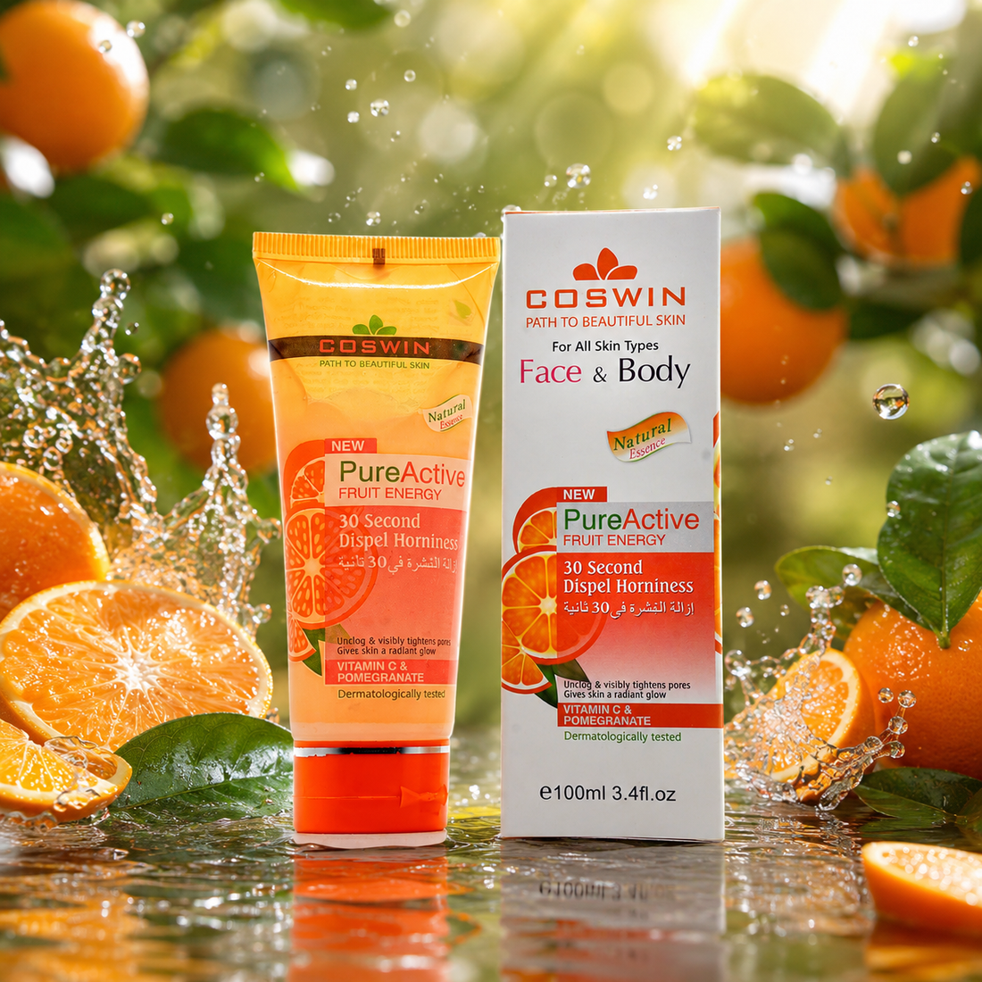 COSWIN PureActive Face & Body Gel – Fruit Energy and Plant Energy Skin Care Gel