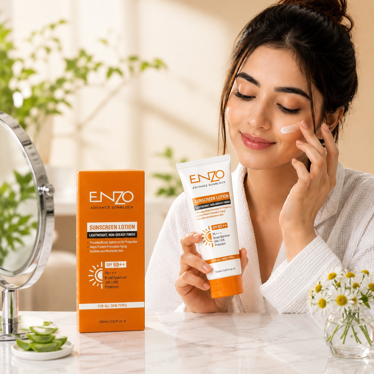 ENZO Advance Sunblock SPF 60++ – Lightweight UVA/UVB Protection Lotion