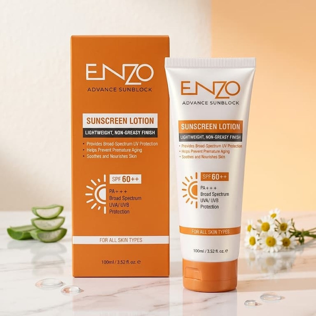 ENZO Advance Sunblock SPF 60++ – Lightweight UVA/UVB Protection Lotion