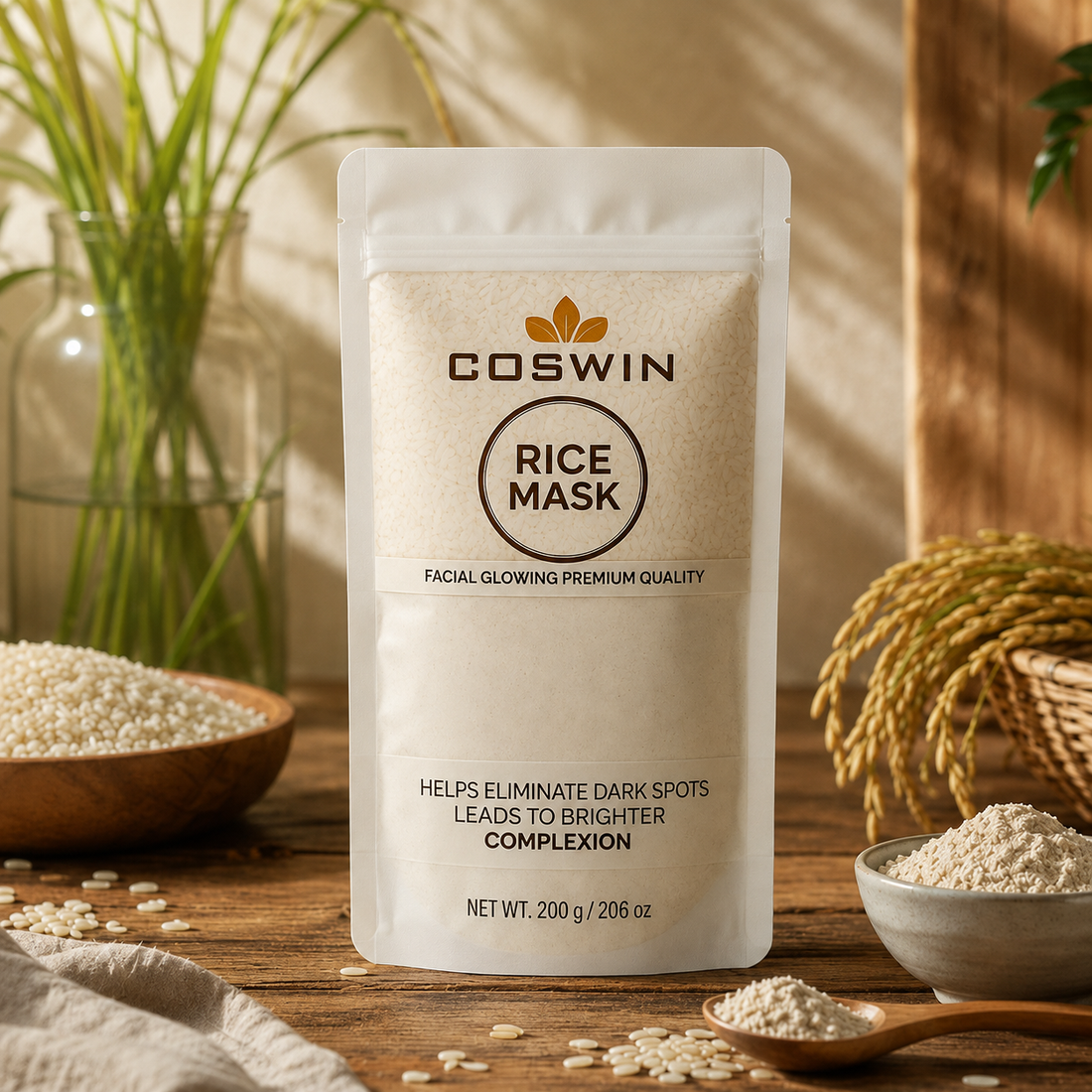 Rice Brightening Glow Kit – Face Wash, Scrub & Mask for Radiant Skin